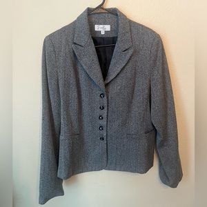 NWT Emily black and white tweed blazer jacket size 18